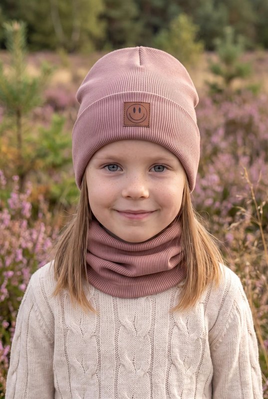 Set cappello e sciarpa SMILE - cotone - erica