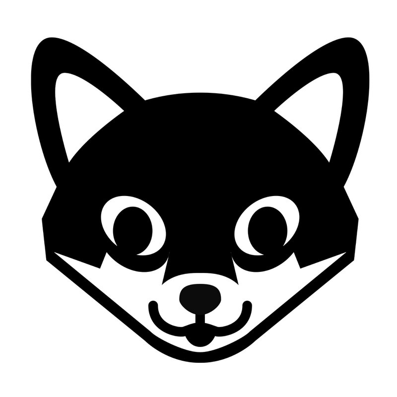 Smiling Fox Head Wooden Rubber Stamp