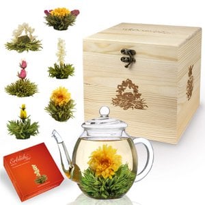 Creano tea flower mix gift set with 500ml teapot