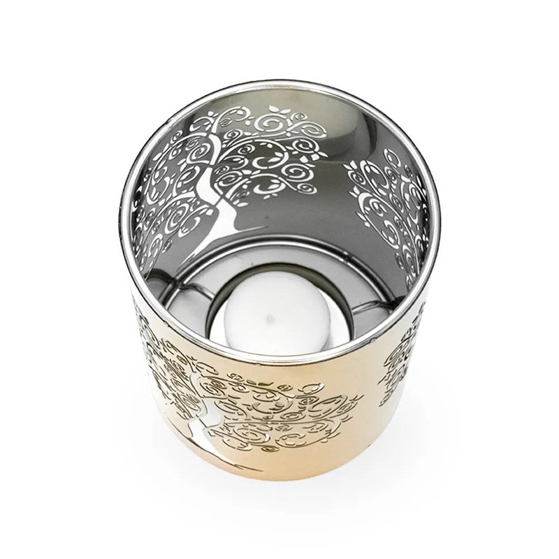 Metal tree of life tealight perfume burner
