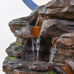 Fountain XL- Niagara - Indoor and Outdoor Waterfall 5 Levels - Fountain Garden Terrace Living Room Nature Zen LED Light