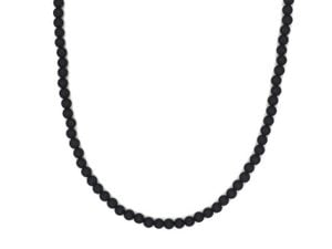 ketting Rantai Empat Onyx (4mm), roestvrij staal