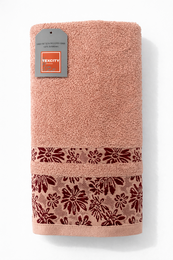 Asciugamani collezione "Daisy" con bordo floreale - cotone 500 g/m²