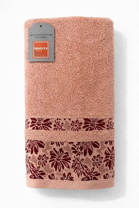 Asciugamani collezione "Daisy" con bordo floreale - cotone 500 g/m²
