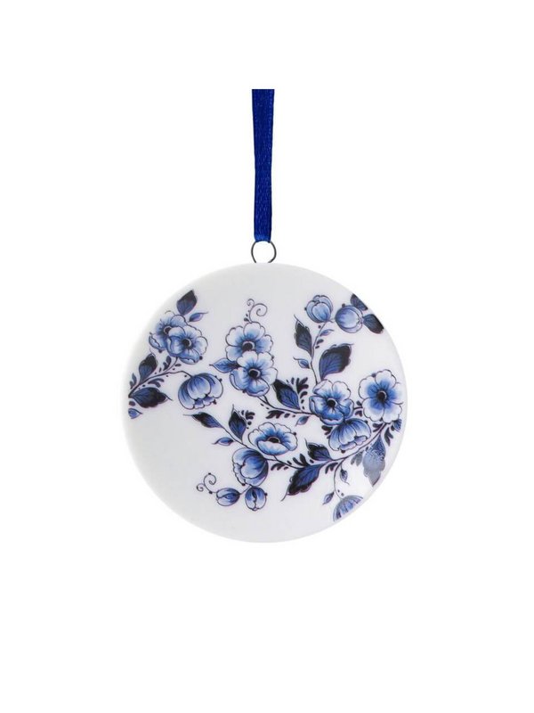 Weihnachtsschmuck Blumen - Delft Blue - 6 cm