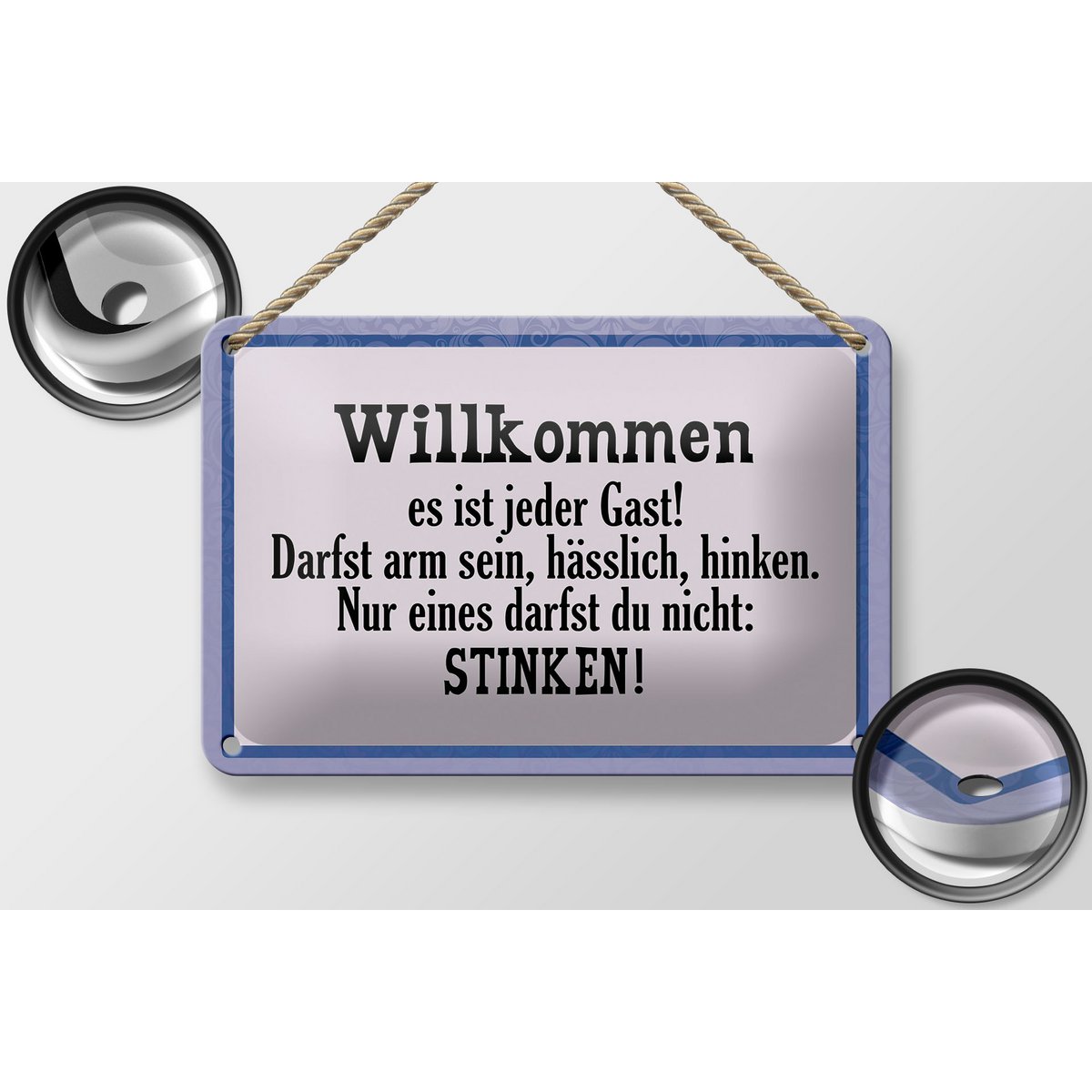 Tin sign saying 18x12cm Welcome it is every guest decoration