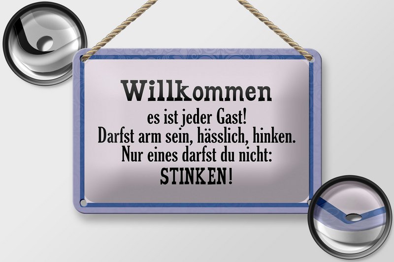 Tin sign saying 18x12cm Welcome it is every guest decoration