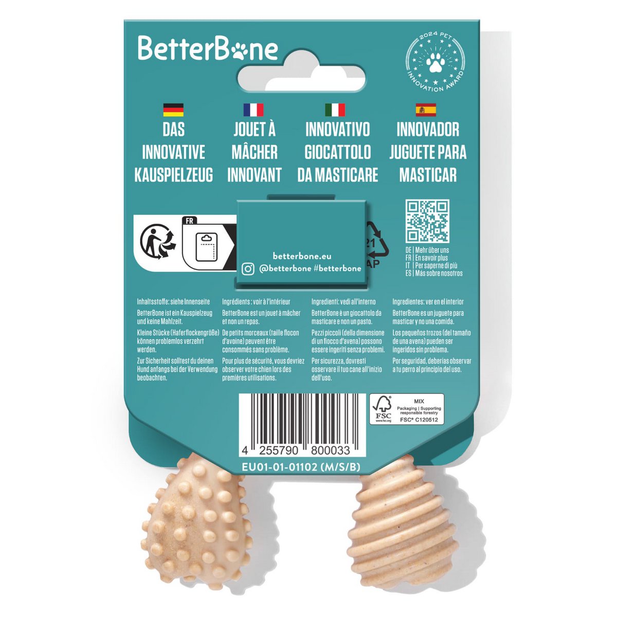 Betterbone Dogs masticando huesos - mini carne de res suave (sin nylon, CO2 hecho neutralmente en Europa)