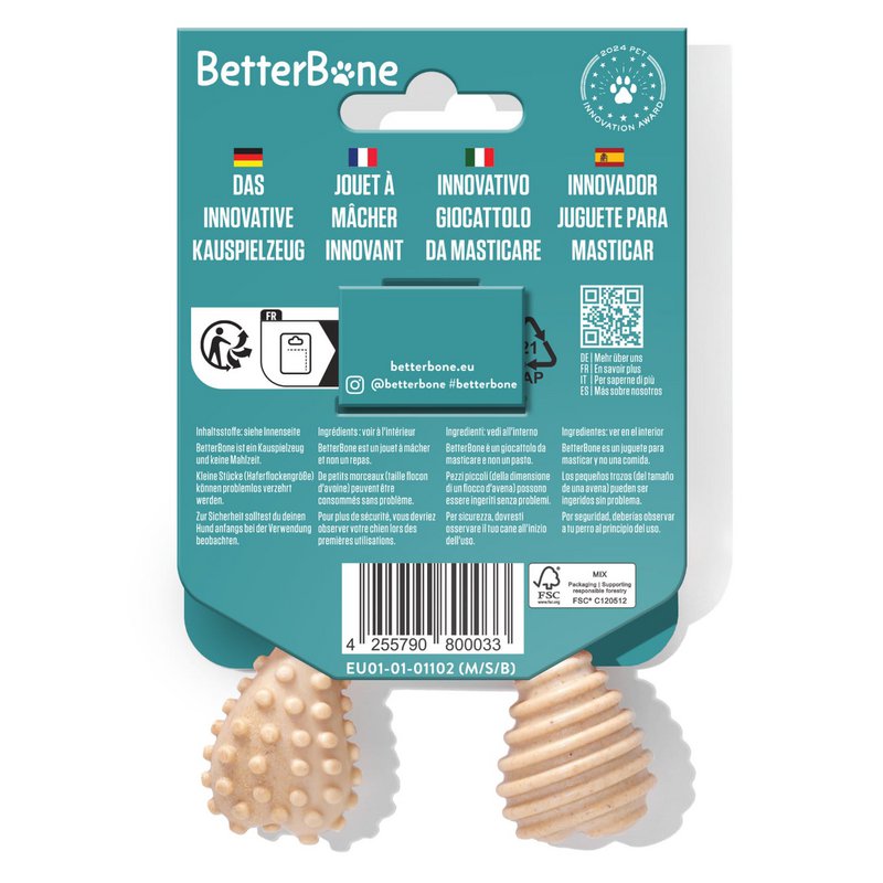 BetterBone Dogs Tewing Bones - Mini Soft Beef (uden nylon, CO2 neutralt lavet i Europa)