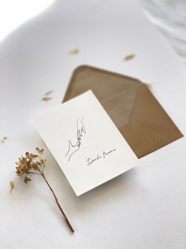 Muttertagskarte mit Briefumschlag Naturpapier