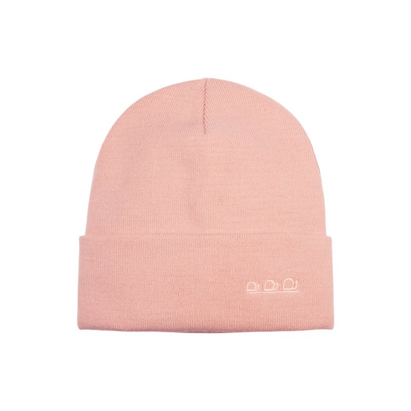 K5001AZ | ORTLES - Unisex Cap in Tubular Stockinette Knit Made in Italy. Antique pink colour