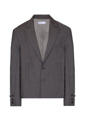 Unstructured wool blazer in brown Prince of Wales check Made in Italy