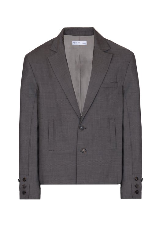Unstructured wool blazer in brown Prince of Wales check Made in Italy