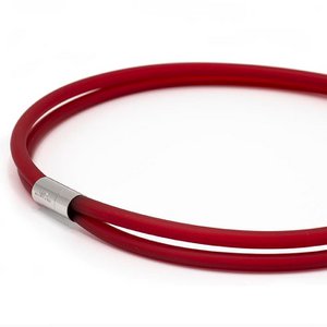 Rubber chain 2 lines, red/red