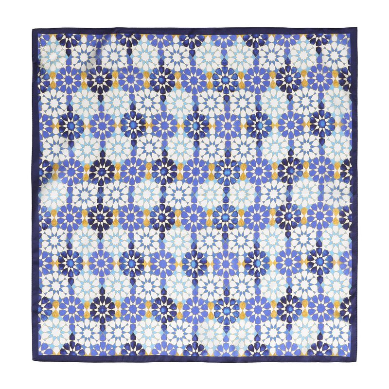 Blue Neck Scarf 100% Silk DalAhorra