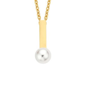 New Bling Goud 9NBG-0014 14 Karaat Gouden Collier met Hanger - parel - Goud
