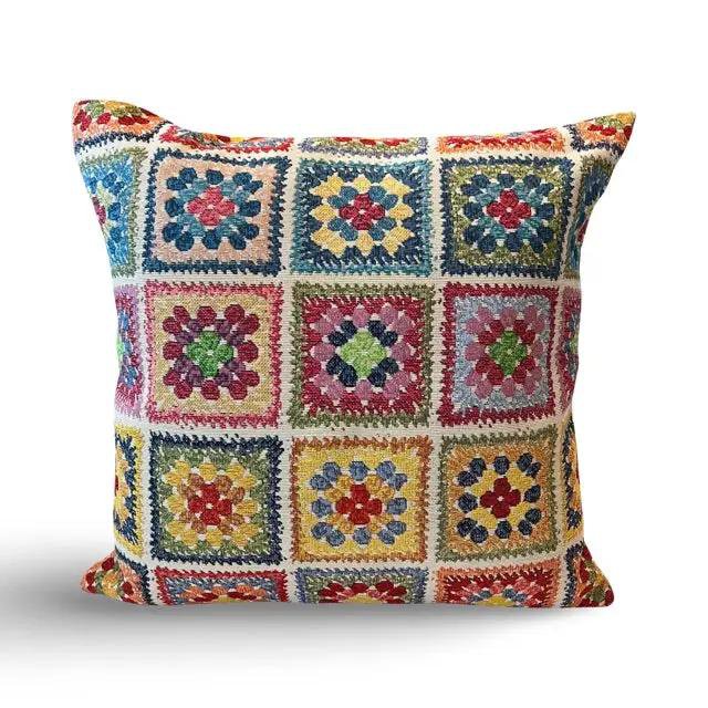 cojín decorativo colorido de verano Granny Square