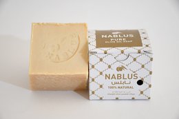 Nablus Jabón blanco de aceite de oliva orgánico Nabulsi, aprox. 130g