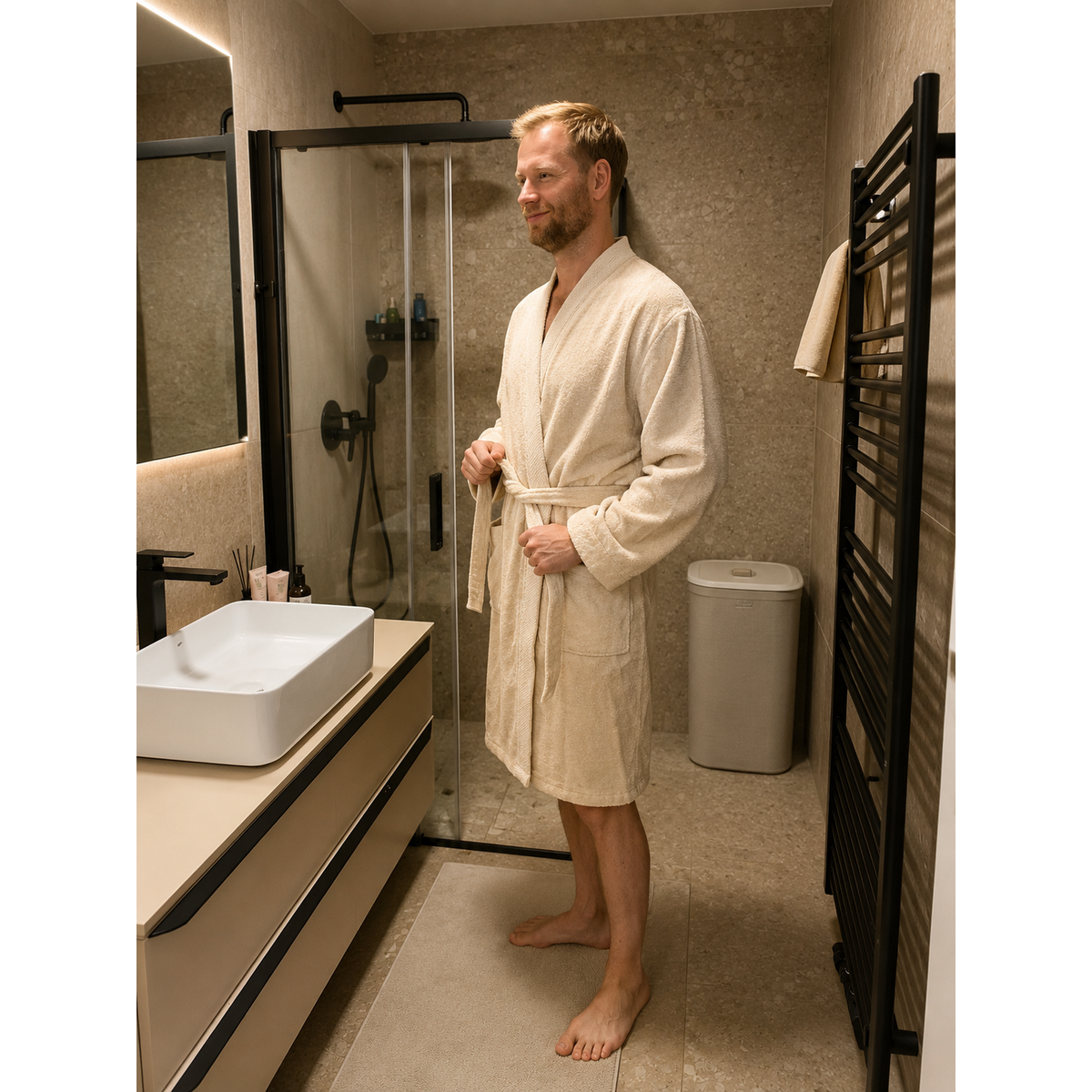 Pamukia GOTS Organic Cotton Terry Bathrobe – Unisex | Essence Collection