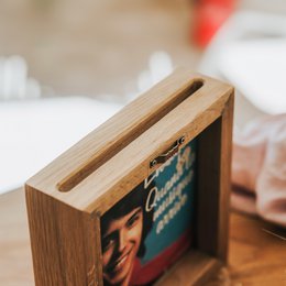 Håndlavet egramme til vinylvisning, vægmontering eller hyldebrug, minimalistisk musikrumindretning