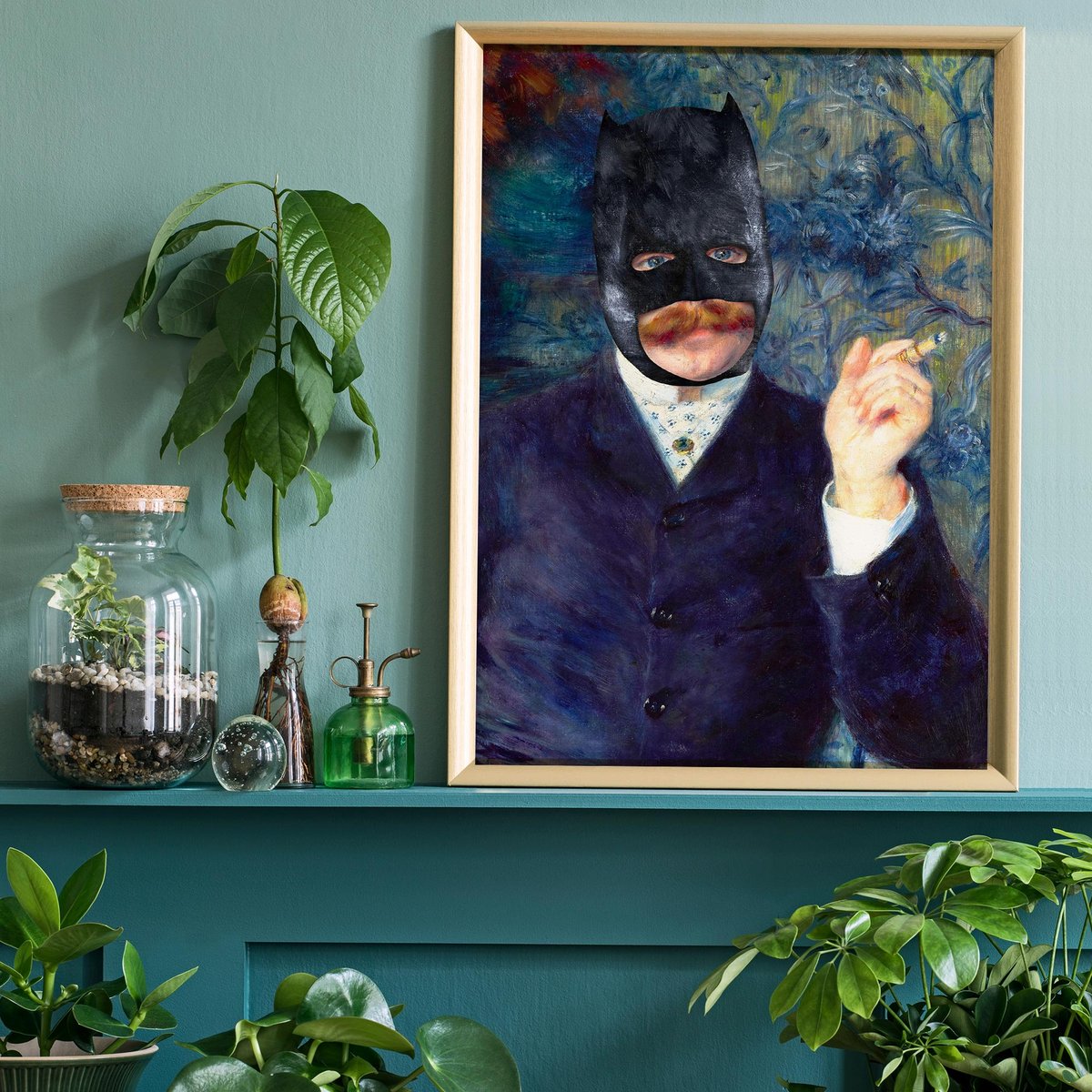 Pintura vintage de Batman alterada Lámina artística