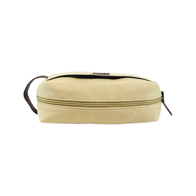 K0014GB | Beauty Case in Canvas/Genuine full-grain leather, flywheel. Color Rope/Testa Moro. Side handle. Zip closure. Dimensions: 24 x 15 x 9 cm. Packaging: Tnt bag