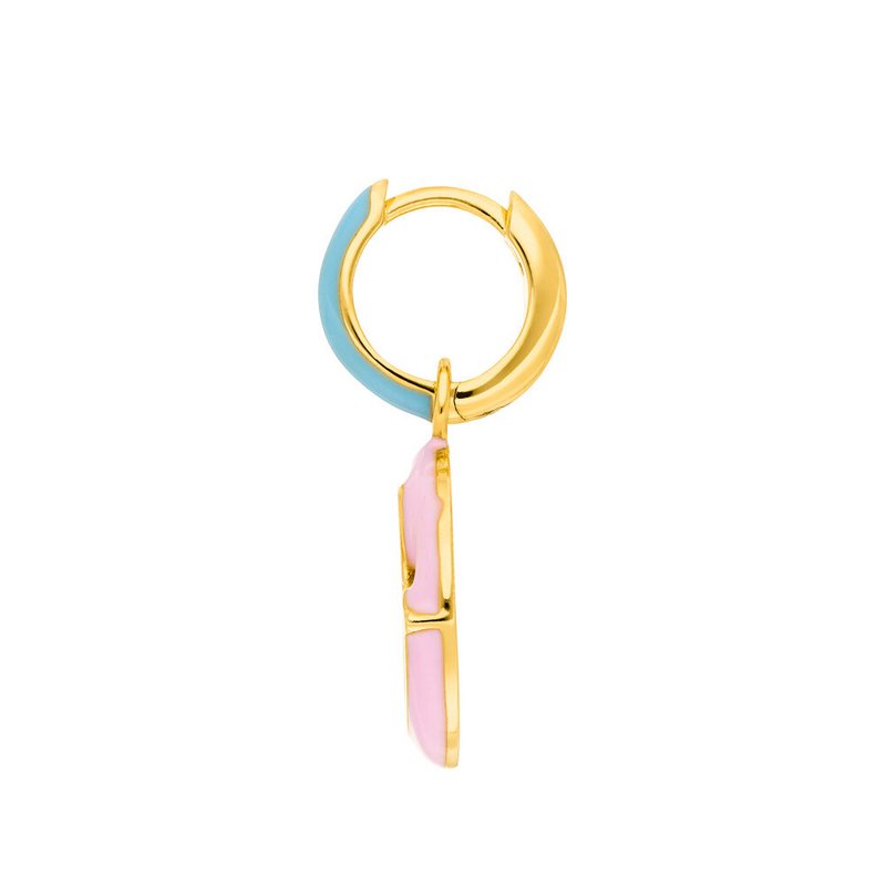Single Creole "Joy" EMOJI, 18 K yellow gold plated