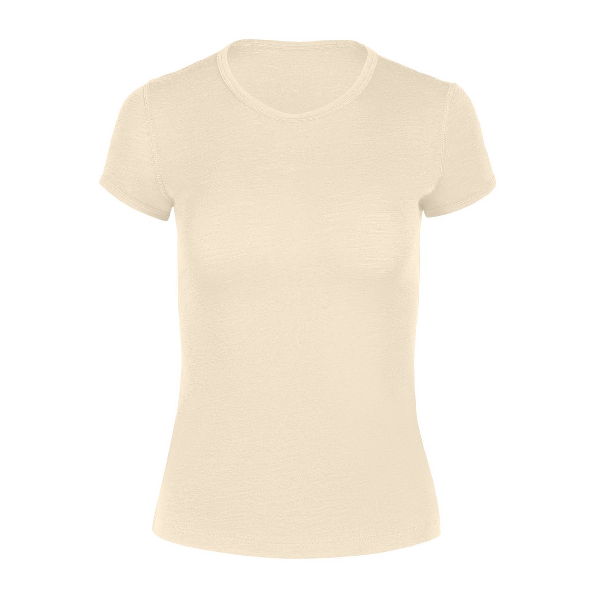Jersey de manga corta Merino 160 para mujer, color natural