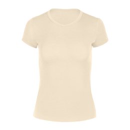 Jersey de manga corta Merino 160 para mujer, color natural