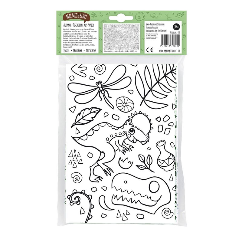 Coloring tablecloth motif Dino
