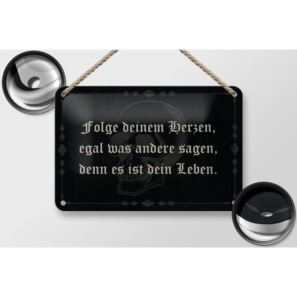Tin sign saying 18x12cm follow your heart no matter what decoration