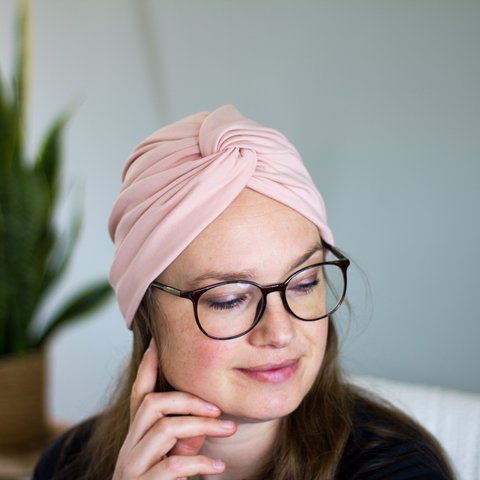 Handmade Blush Pink Turban Hats for Women