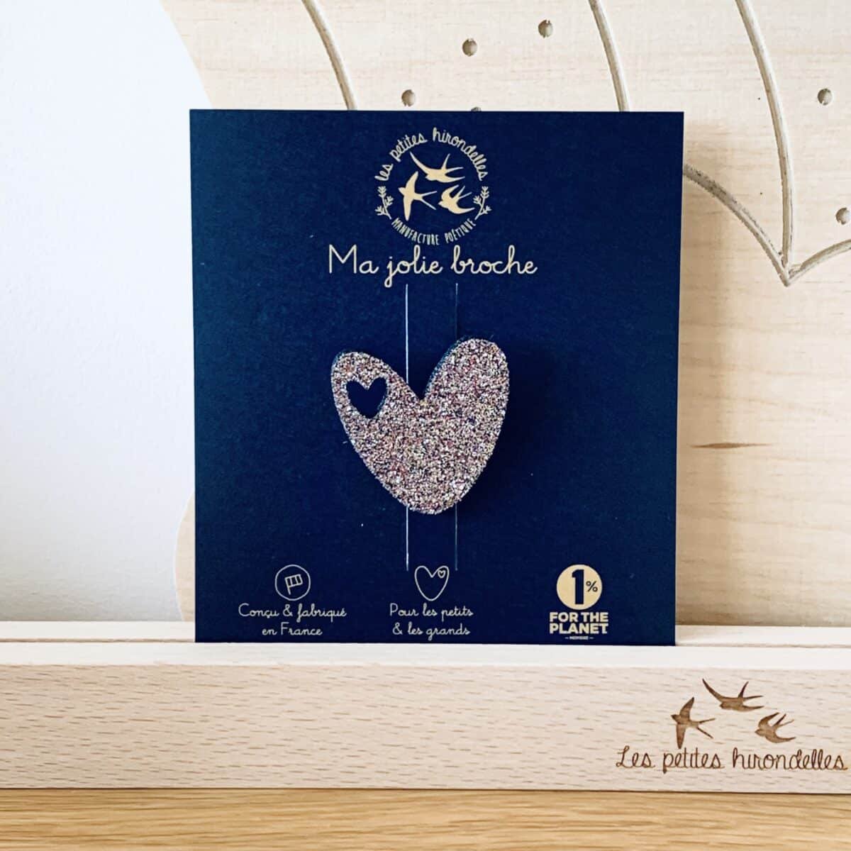 Glitter brooch - Heart