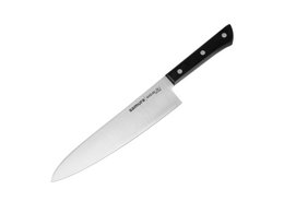 Samura Harakiri Knife Set, 3 pcs, Utility, Two-sided Saw & Chef's Knives, Black Handle