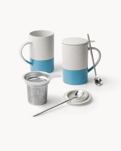 Tea cup set with sieve insert and cover 2 Set 500 ml