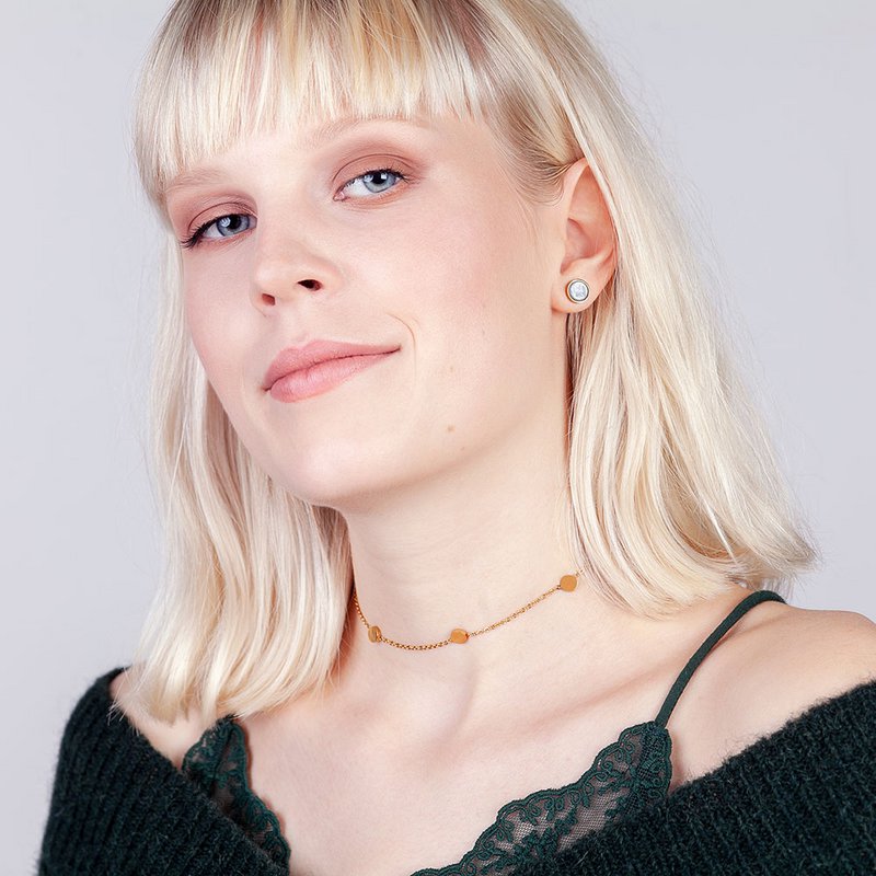 Kort kæde med plader • guld / rosa guld / sølv • justerbar / vandtæt / allergivenlig
