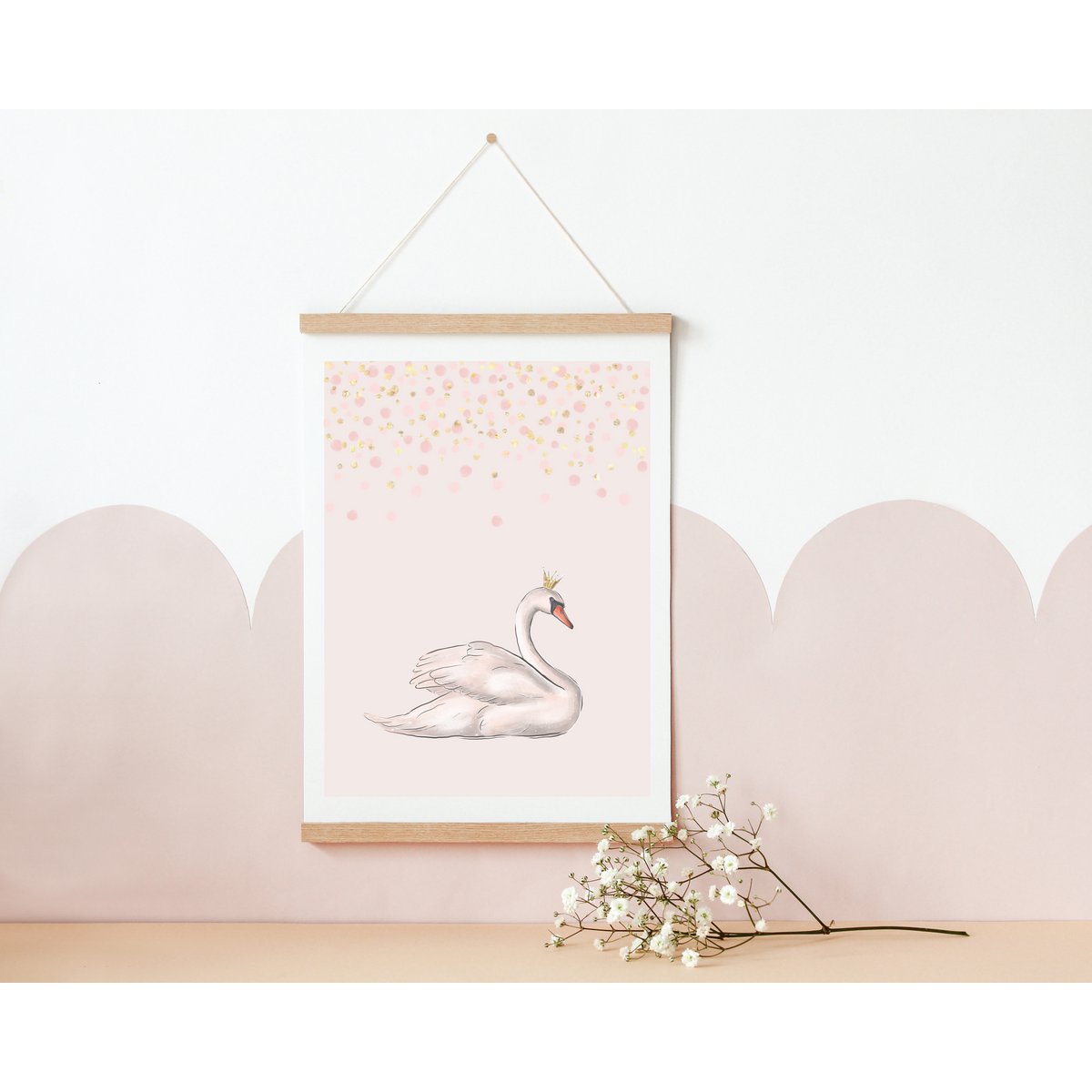 Swan poster, ballet poster, ballerina poster, ballet print, ballet poster, girls room poster, girls nursery poster, pink girls room decor