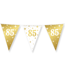 Gold white number 85 anniversary celebration bunting flags party decoration
