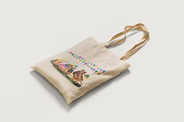 Borsa in cotone Sfilata festosa di animali