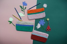 Pochette Crochet Rayée Assortiment de 3 modèles
