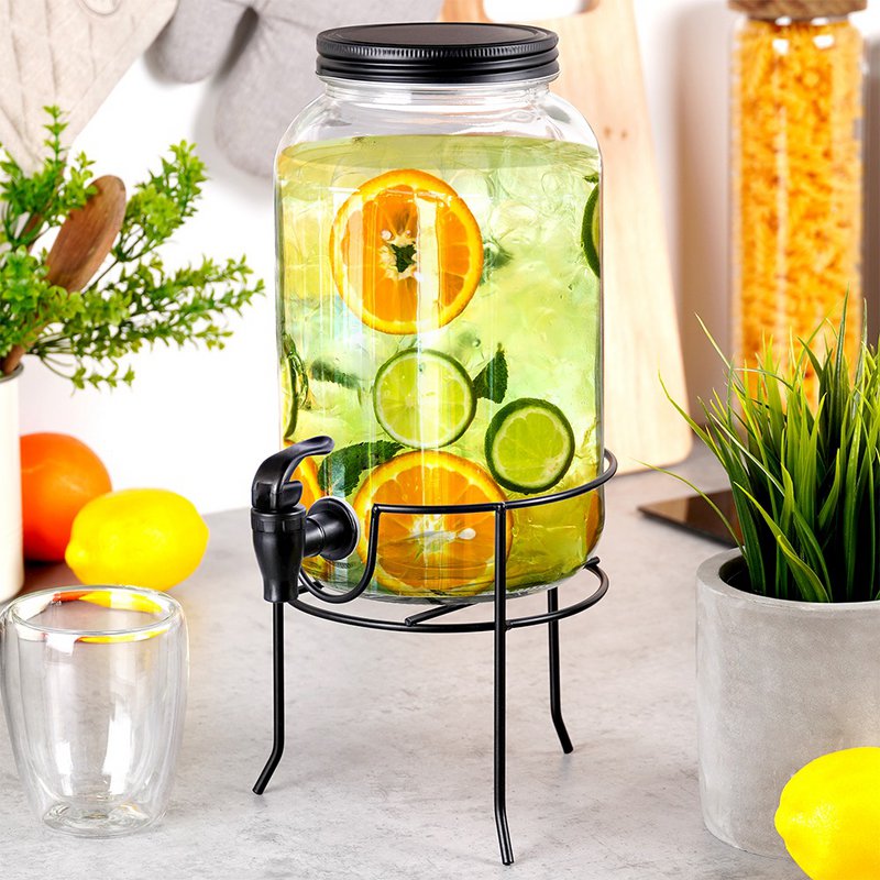 Spender mit Wasserhahn und Schwarz 3,2 l