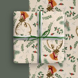 Geschenkpapier Weihnachten Rentier – Ricardo im Strickpulli (3er-Set)