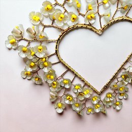 Decoratie SPARKLE Hart Bloem mint