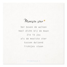 Postkort 135 x 135 mm / 'Smukkeste stjerne'