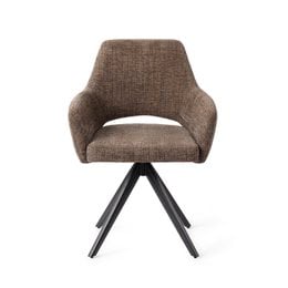 Upholstered dining chair with a swivel base, available in multiple color variants including biscuit, pigeon, tuscan terra, soft sage, pink punch, and amazing grey.