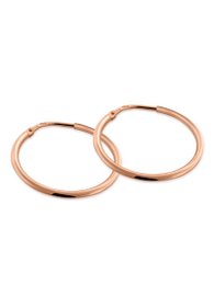 Rose gold plated circular hoop earrings with a discreet and minimalist design.