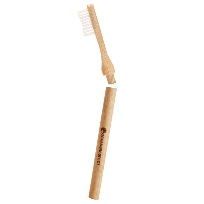 Toothbrush with interchangeable bamboo head