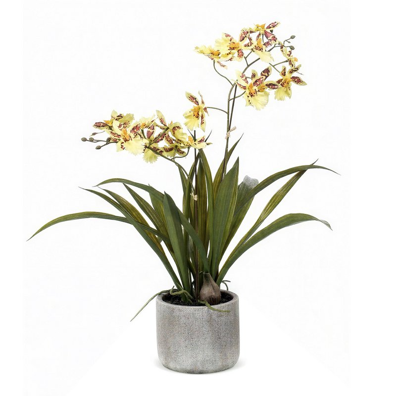 Plante artificielle - Orchidée - Jaune - 45cm