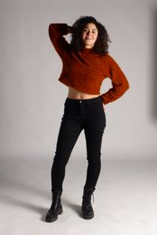 Blå, SKINNY mellemhøj jeans til kvinder