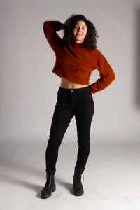 Blaue SKINNY-Jeans mit mittelhohem Bund für Damen